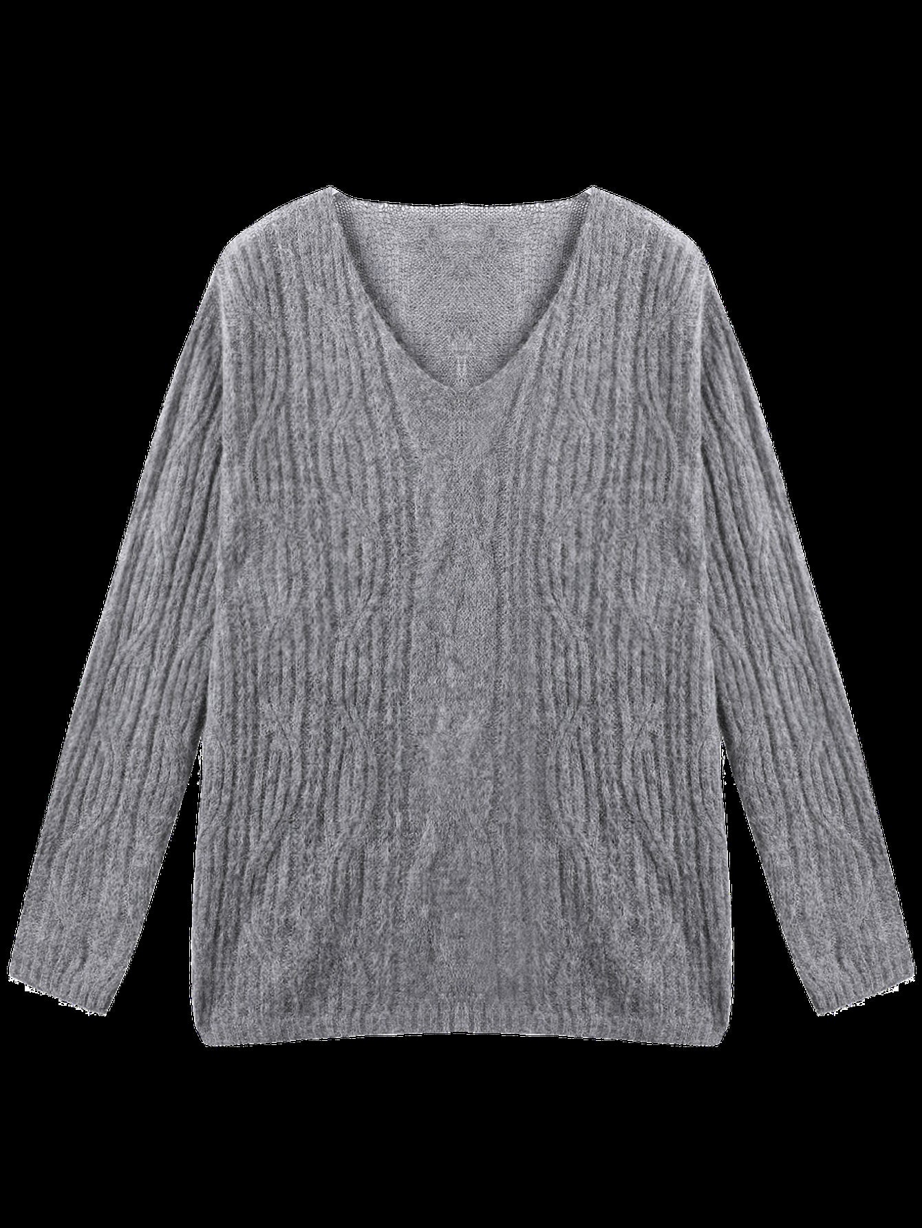 Cozy Textured V Neck Sweater