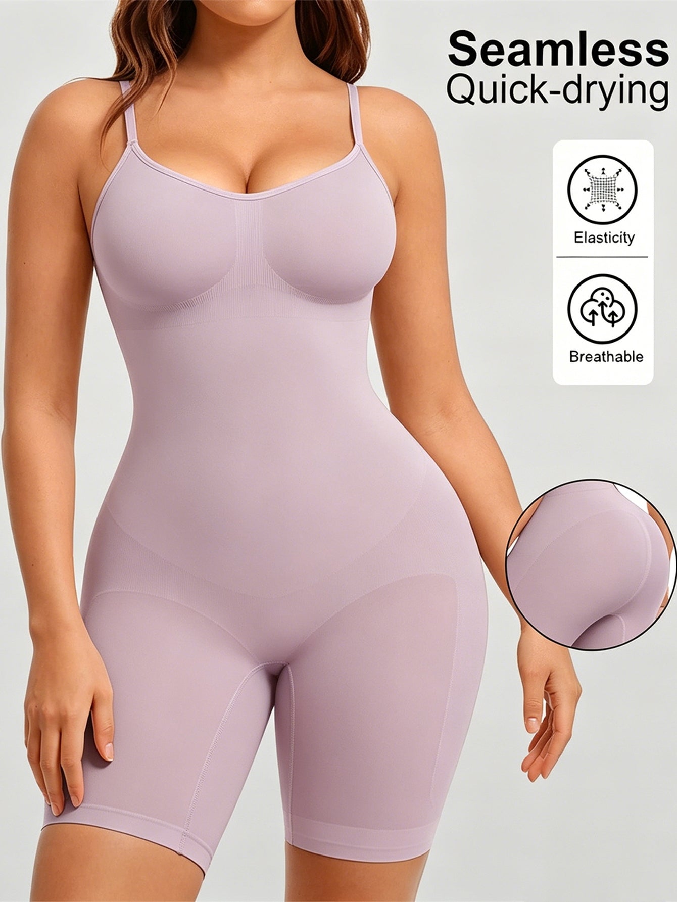 Seamless Sculpting Workout Romper Shorts