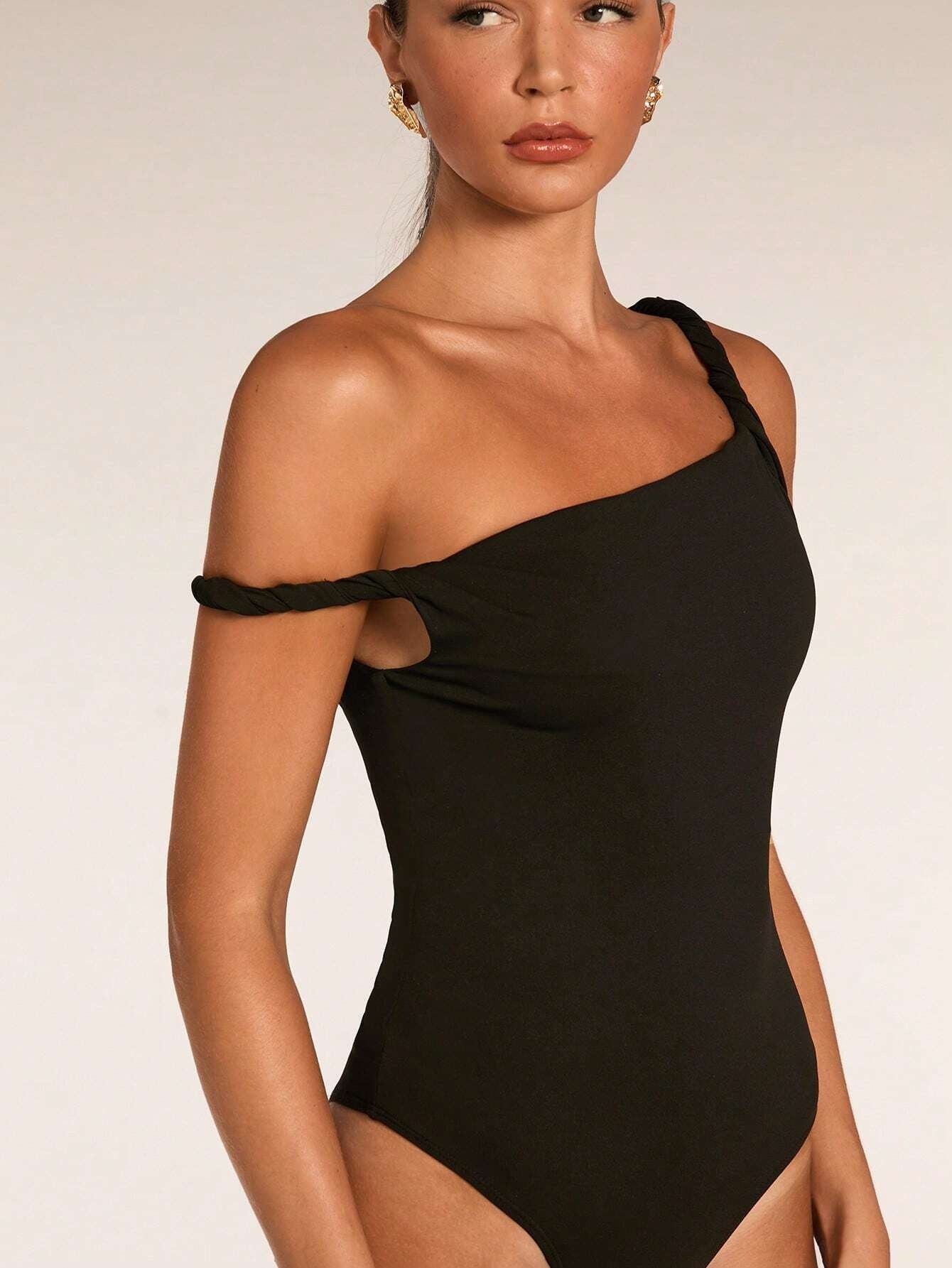Twisted Shoulder Straps Bodysuit