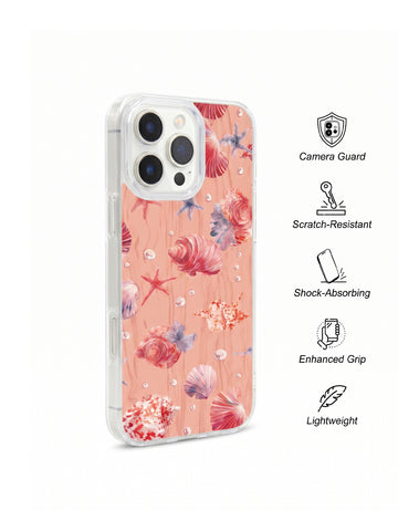 Pink Seashell Clear Protective Phone Case