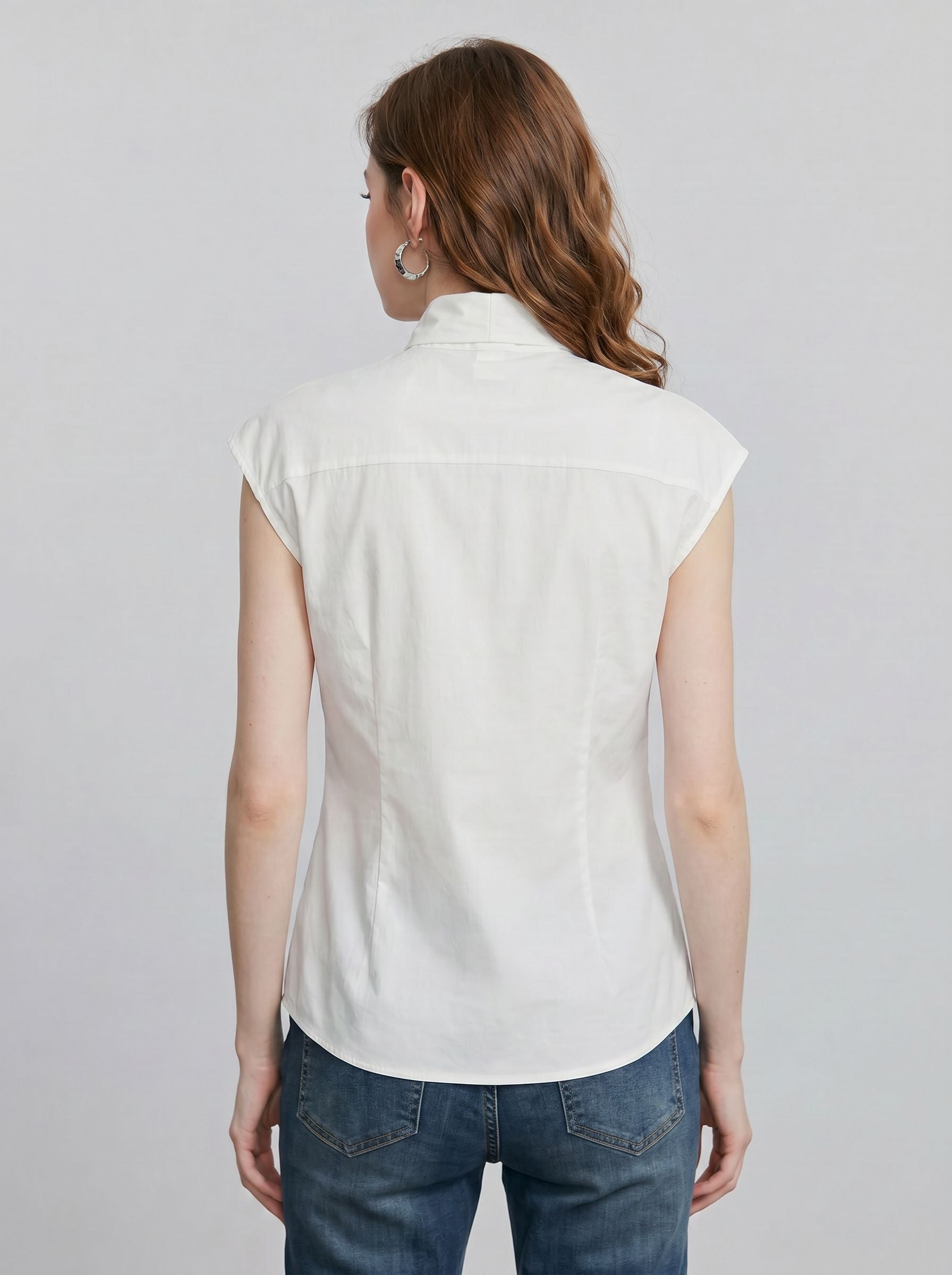 Bow Tie Sleeveless Blouse