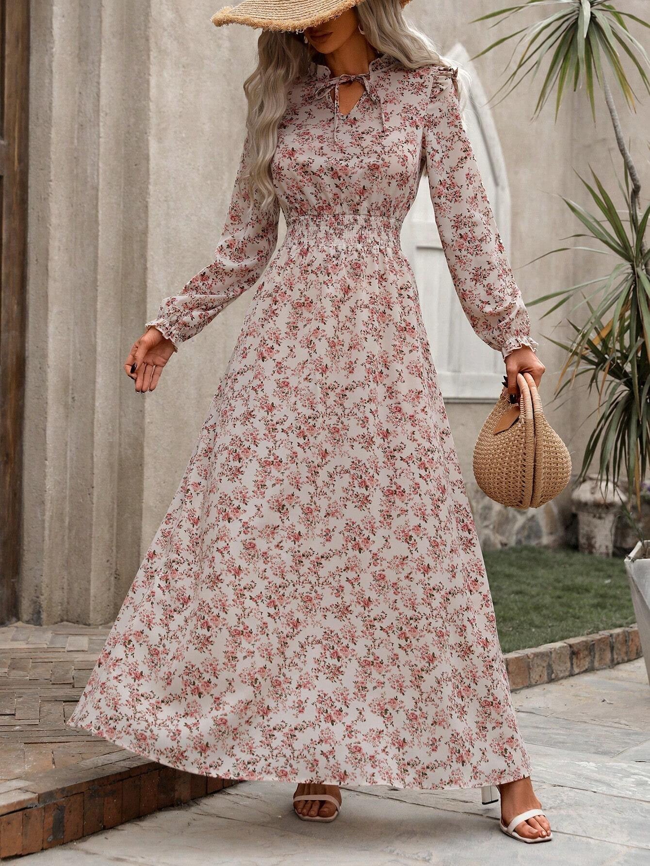 Leopard Print Ruffled Maxi Dress