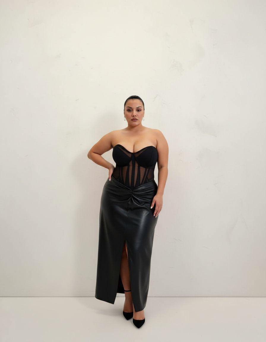 Plus Size Overskirt Autumn Winter Casual Fit Women's Clothing Style Leisure Suitable For Plus Size Half Skirt