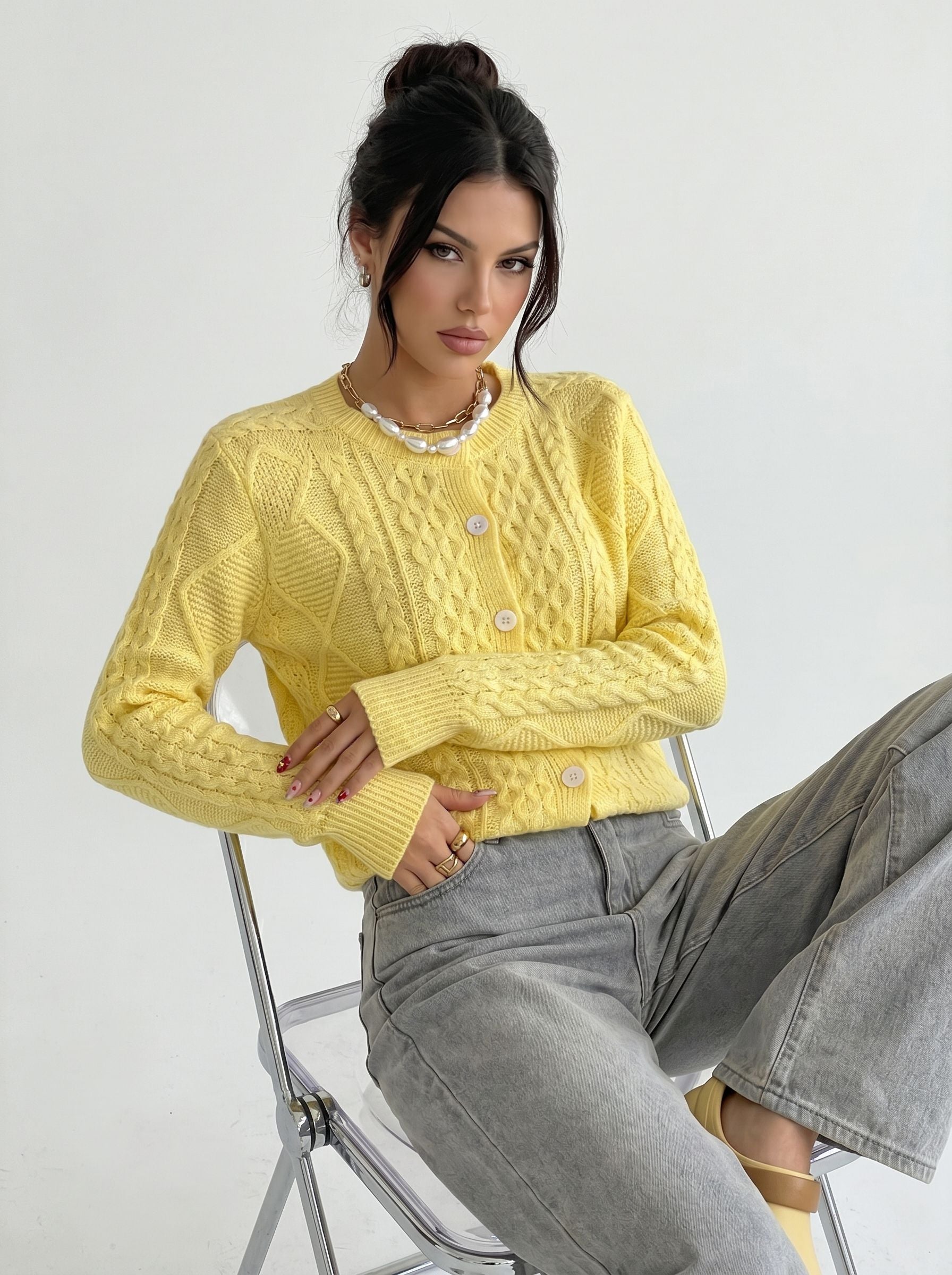 Cozy Cable Knit Button Cardigan