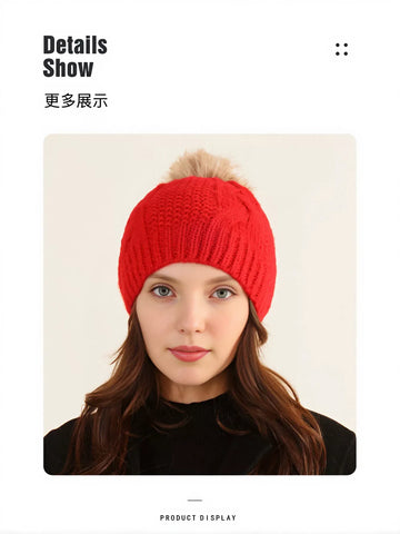 Cozy Cable Knit Pom Beanie