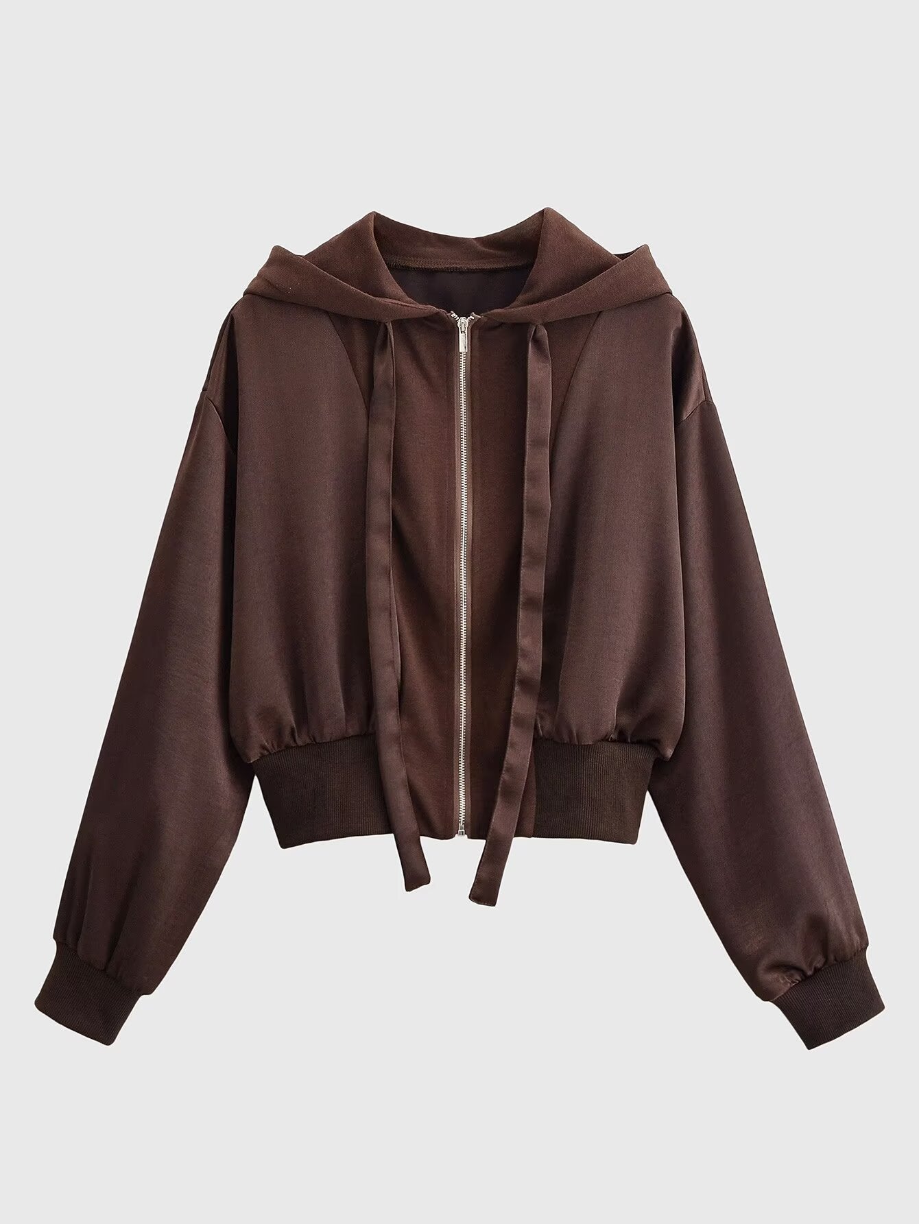 Cropped Zip Up Hoodie