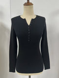 Ribbed Slim Fit Button Front Sweater