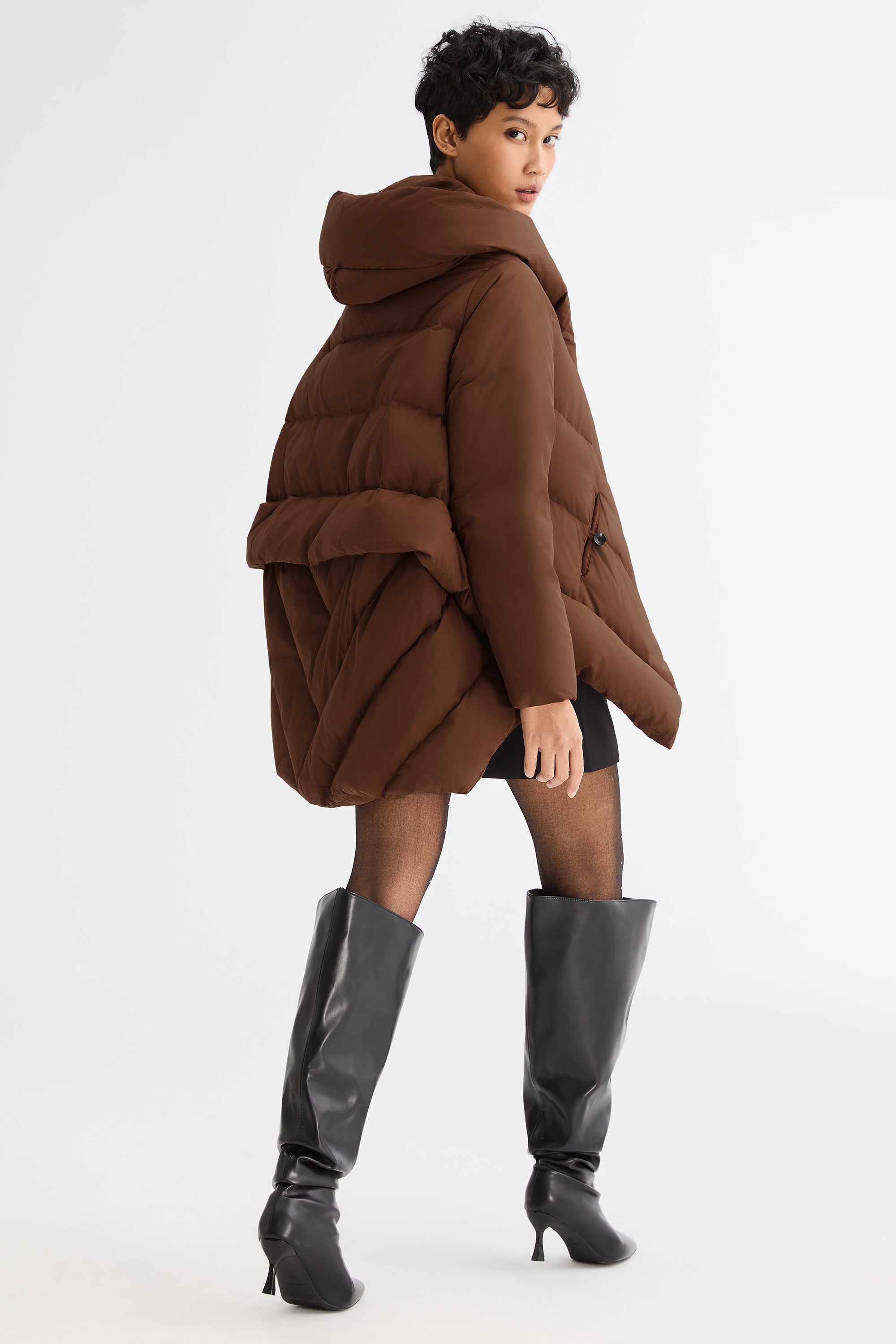Oversized Quilted Wrap Puffer Jacket