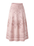 Embroidered Butterfly Pink A Line Skirt
