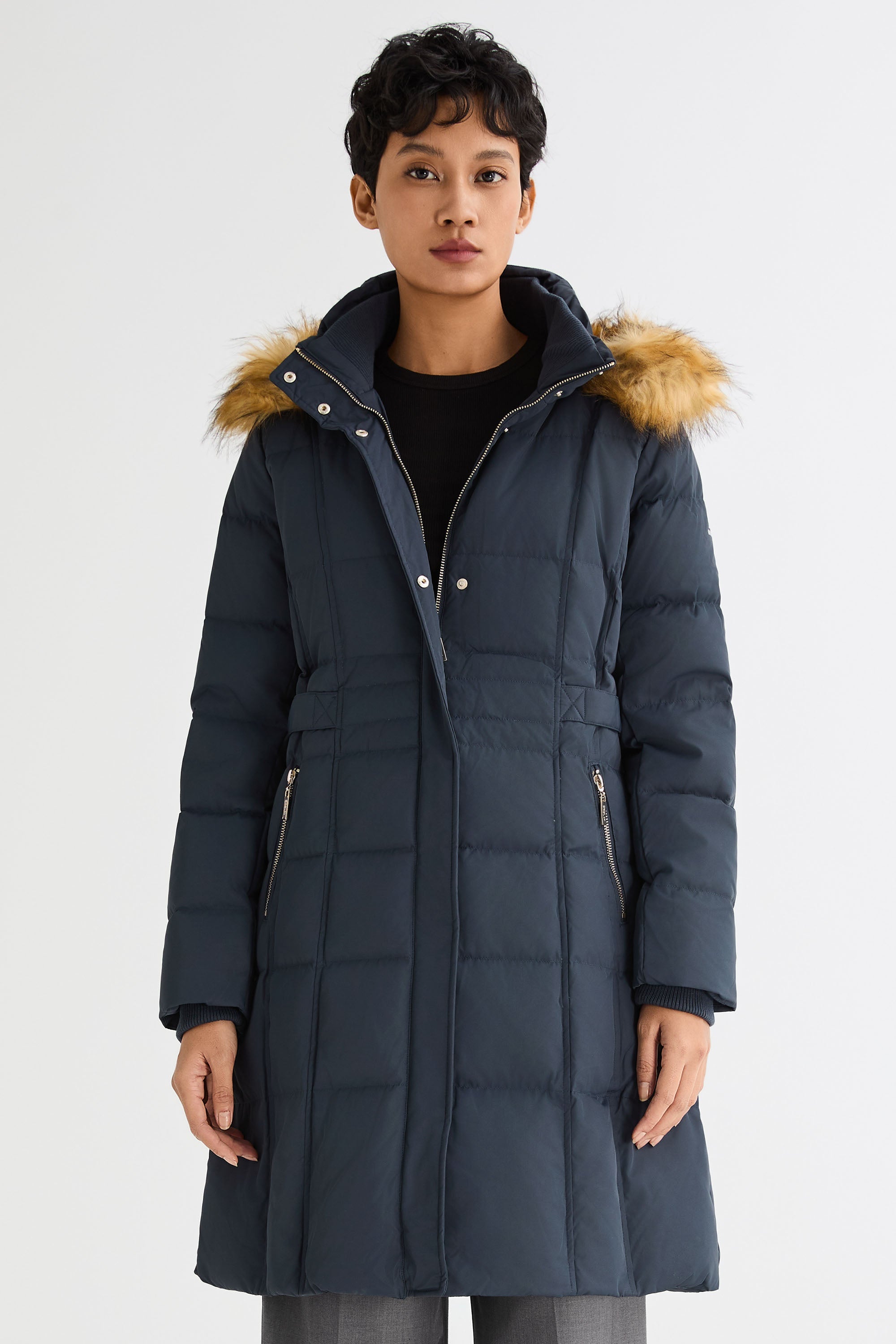 Faux Fur Hooded Puffer Coat