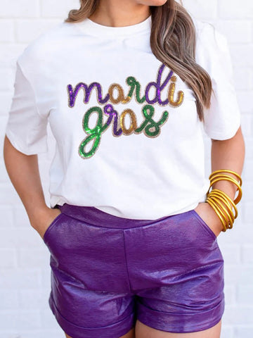 Cropped Sequined T-Shirt