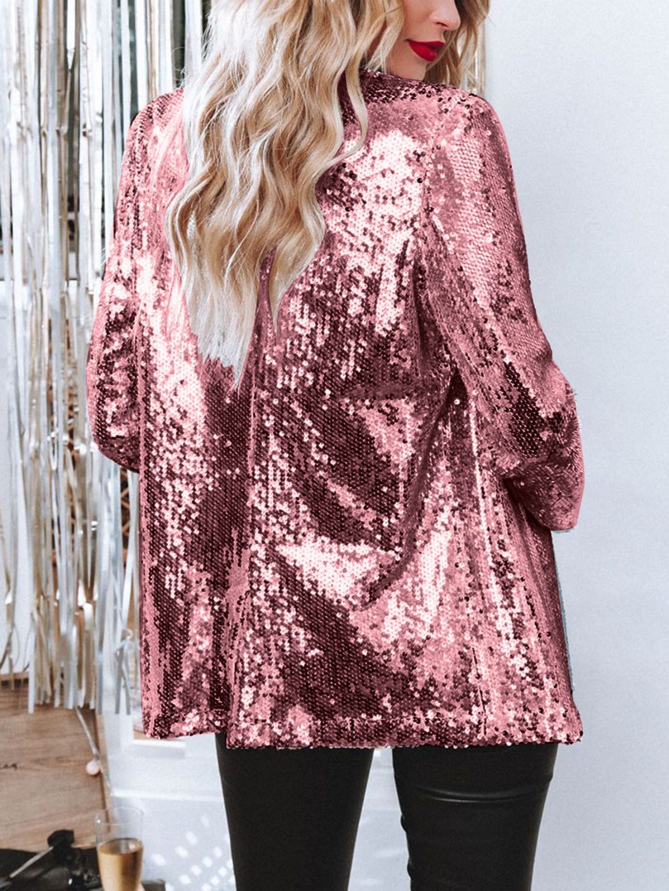 Sparkly Red Sequin Blazer Jacket