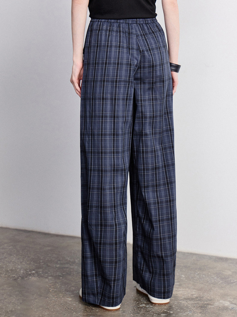 High Waisted Plaid Wide Leg Pants