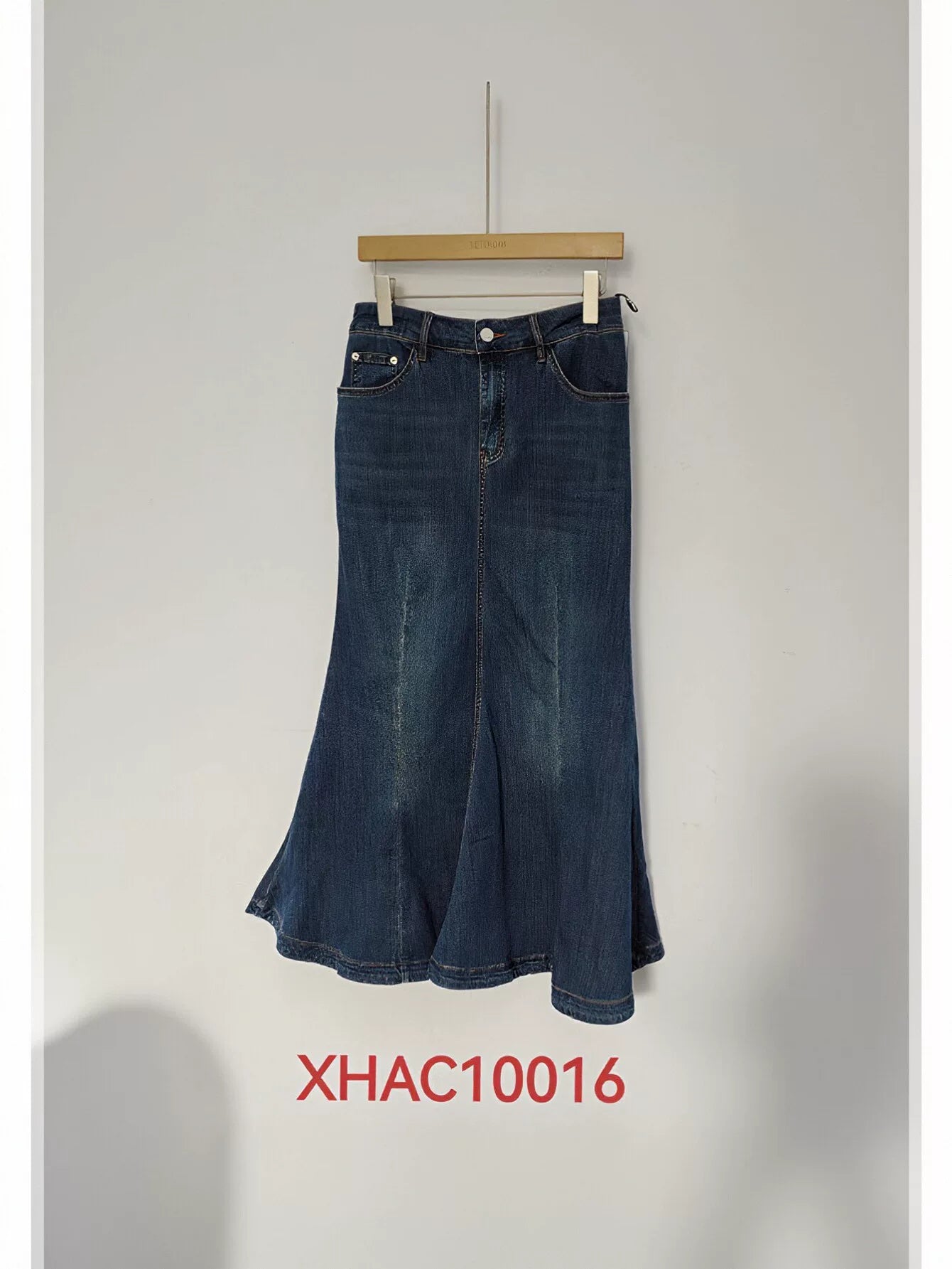 High Waisted Flared Denim Skirt
