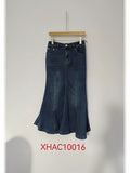 High Waisted Flared Denim Skirt