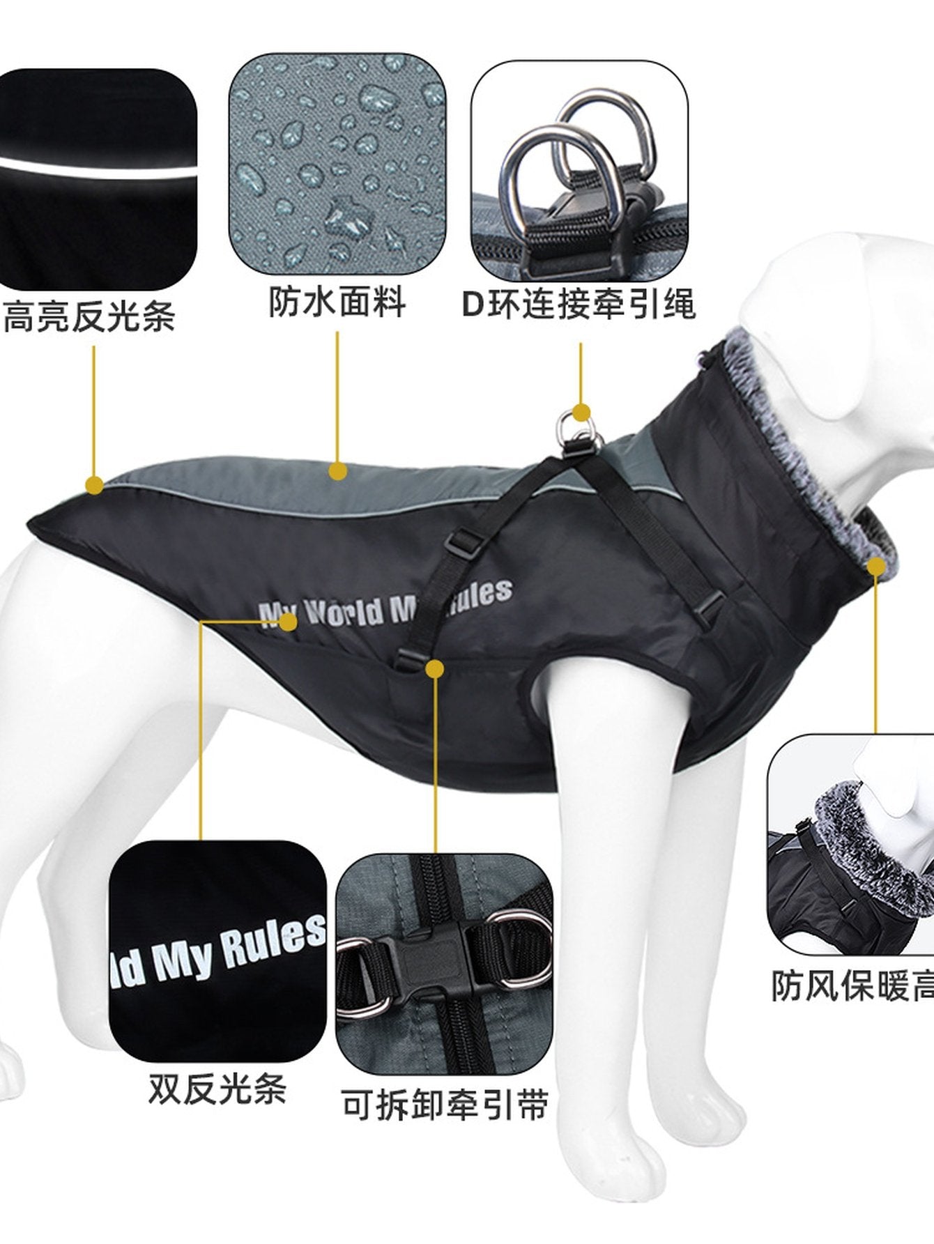 Warm Waterproof Reflective Dog Winter Jacket