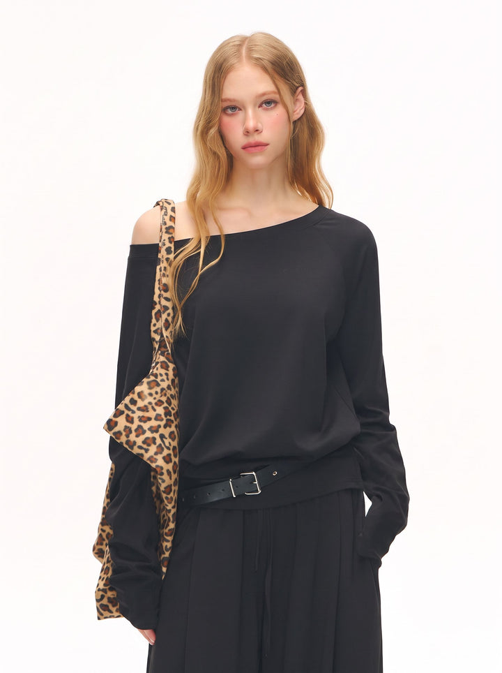 Off Shoulder Oversized Lounge Pullover