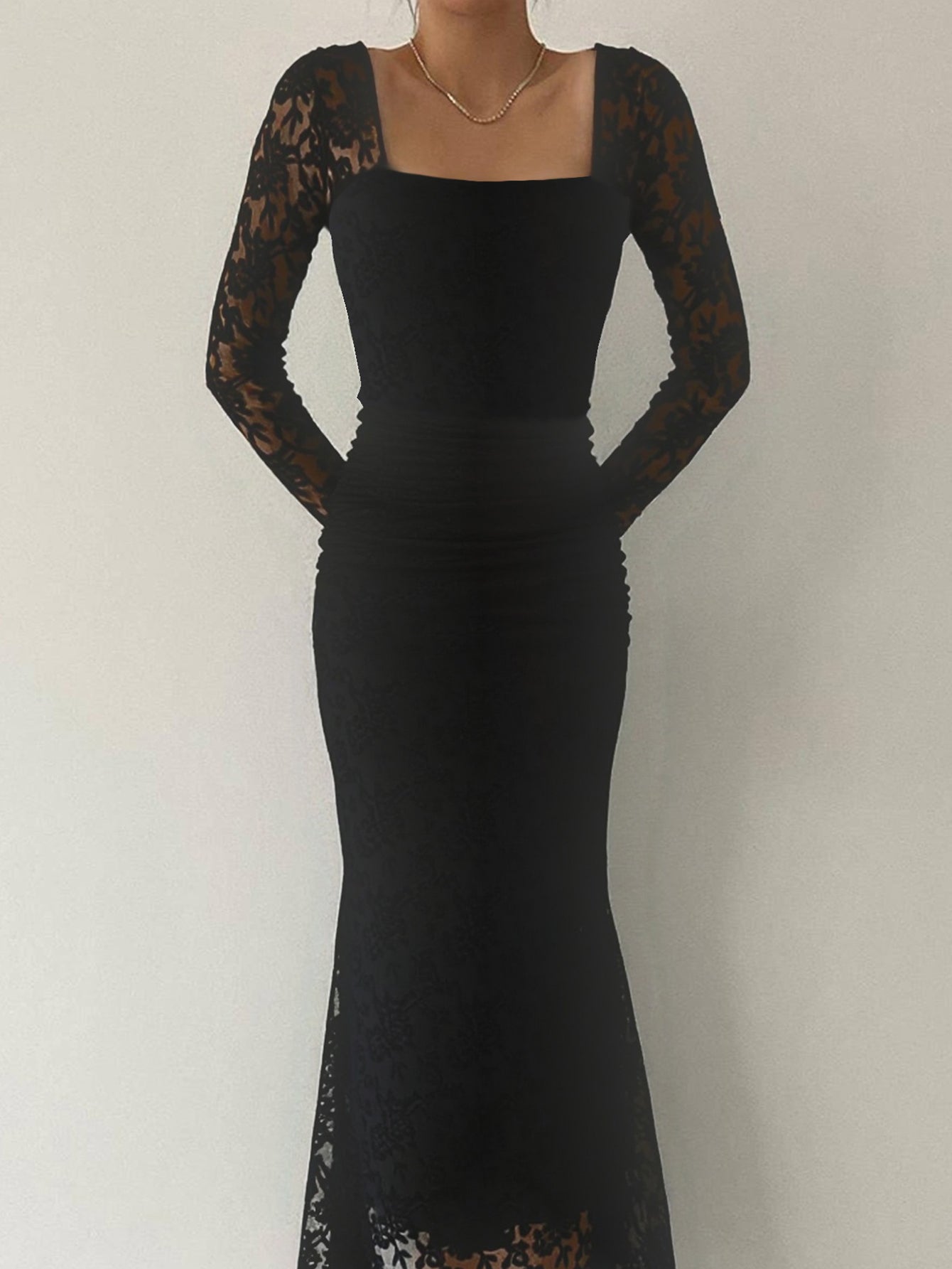 Long Sleeve Lace Elegant Maxi Dress