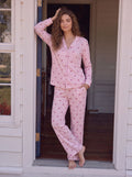 Soft Ribbed Bow Print Pajama Set