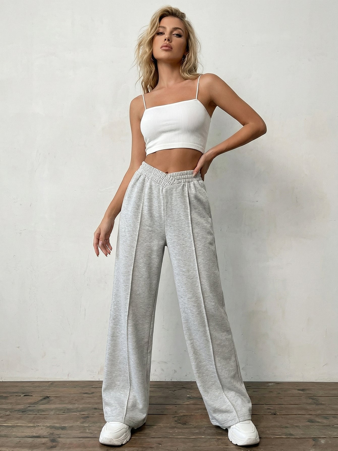 High Waisted Relaxed Fit Comfy Pants