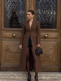 Tailored Fitted Button Long Wool Coat