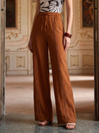 High Waisted Linen Blend Pants