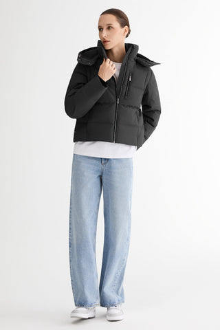 Cropped Hooded Puffer Jacket