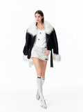 Faux Fur Trim Moto Jacket