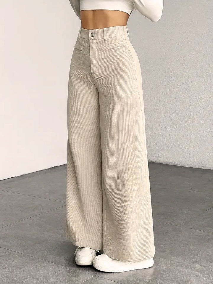 High Waisted Wide Leg Corduroy Pants