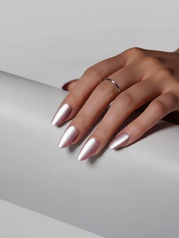 Shimmering Pink Cat Eye Press On Nails