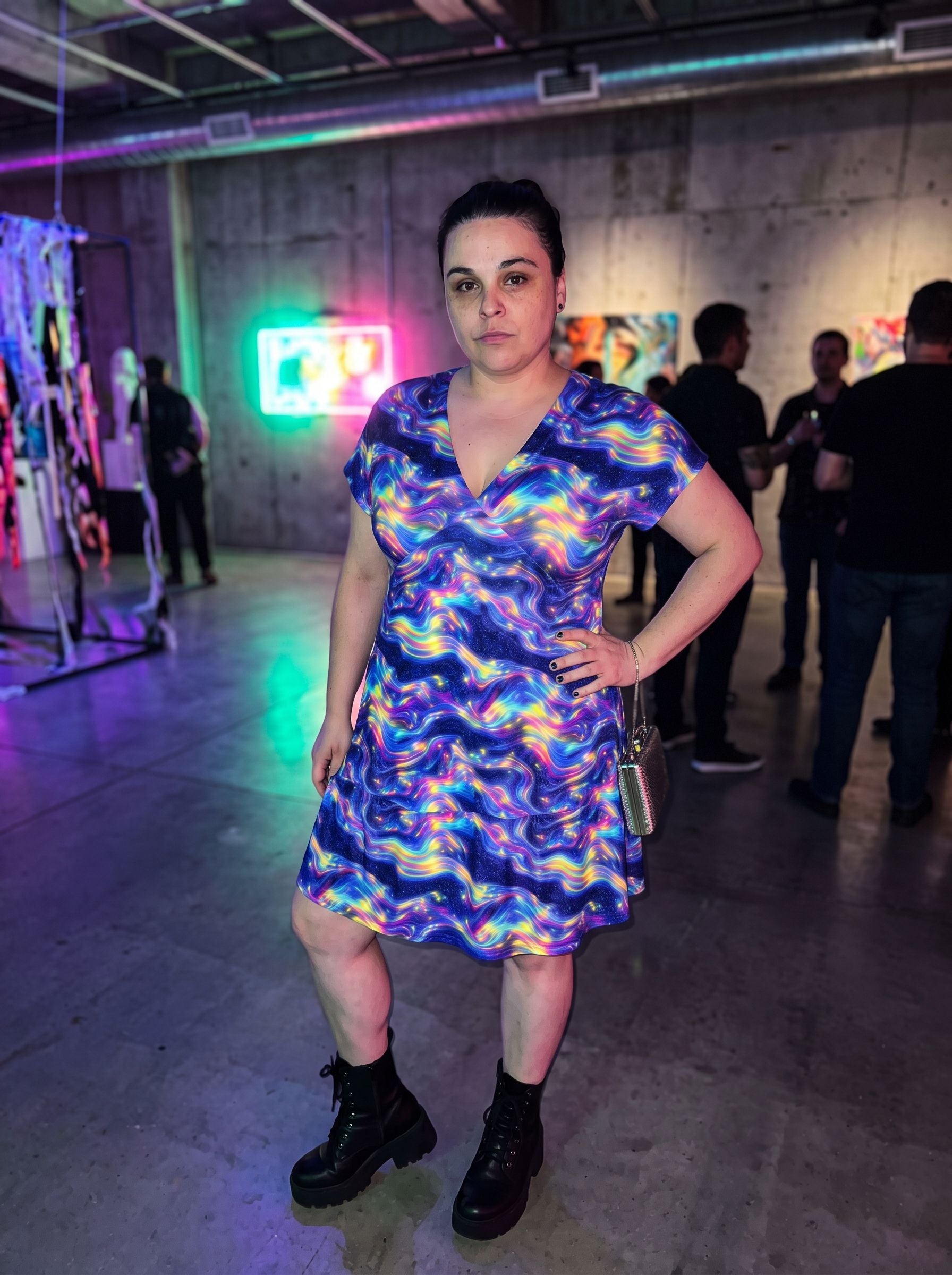 Beautiful  Cosmic Nebula Print Mini Dress