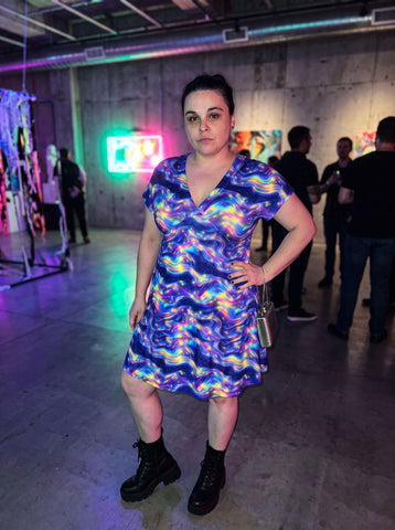 Beautiful  Cosmic Nebula Print Mini Dress