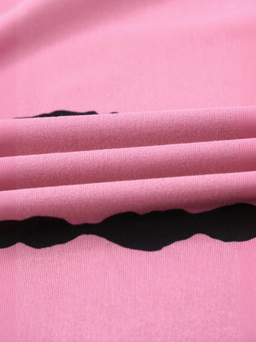 Casual Striped Crewneck Pink T-Shirt