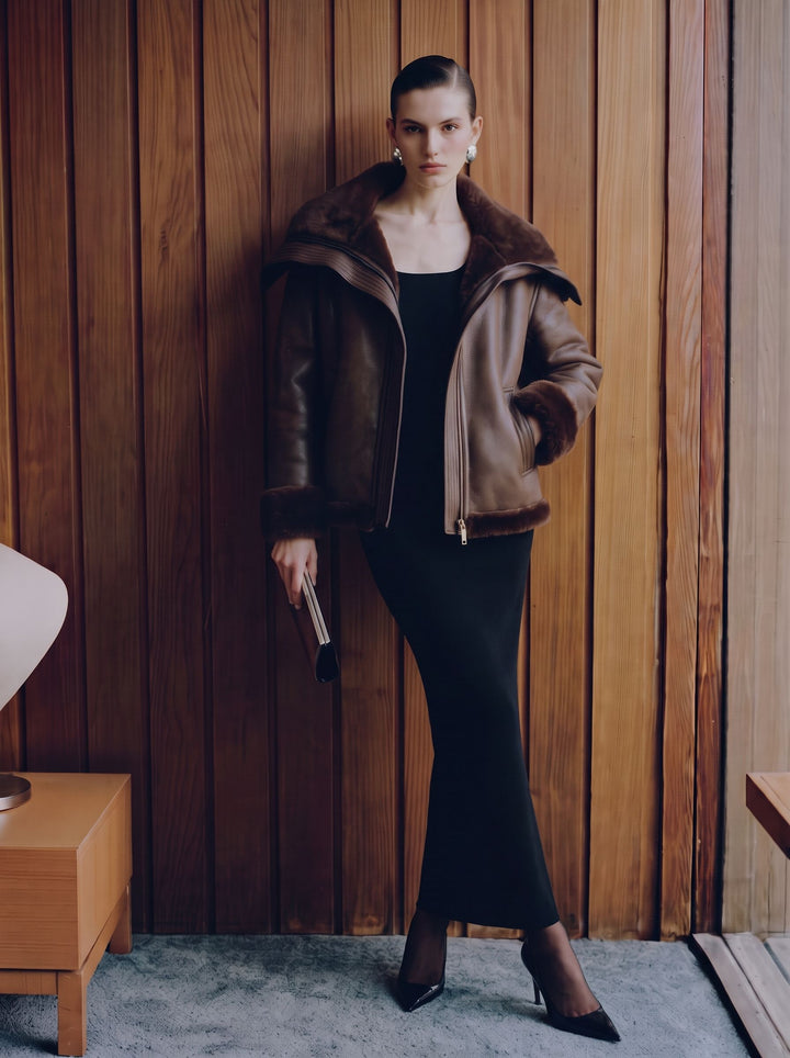 Oversized Faux Shearling Lined Jacket