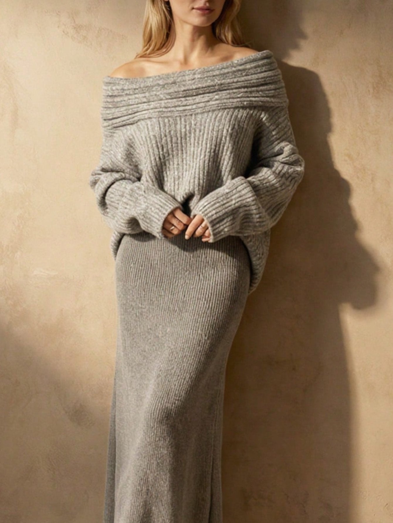 Off The Shoulder Ribbed Sweater