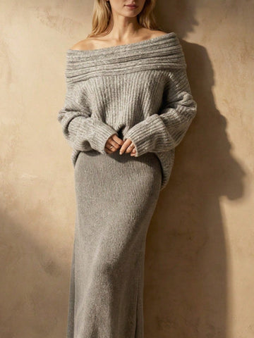 Off The Shoulder Ribbed Sweater