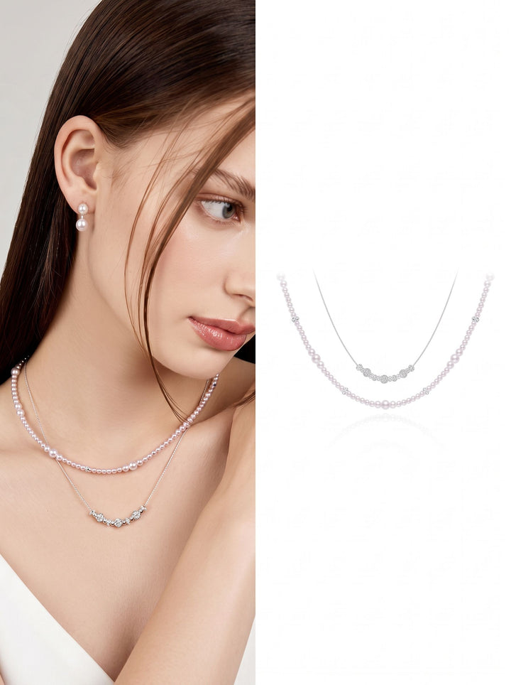Elegant Layered Faux Pearl Necklace