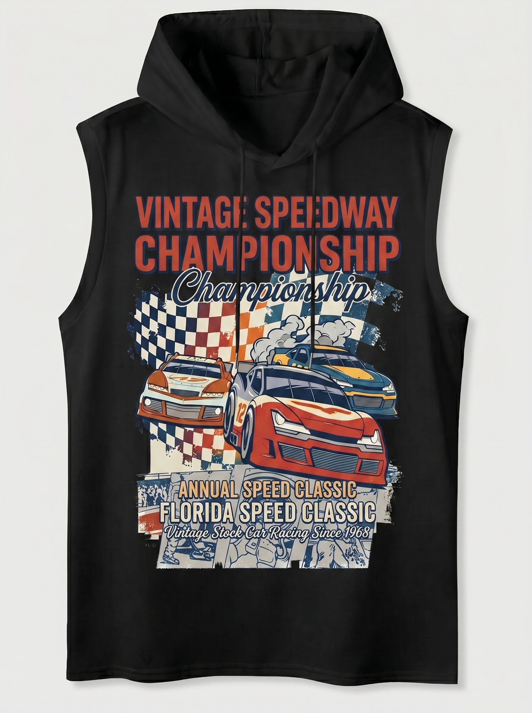 Vintage Graphic Hooded Muscle Tank
