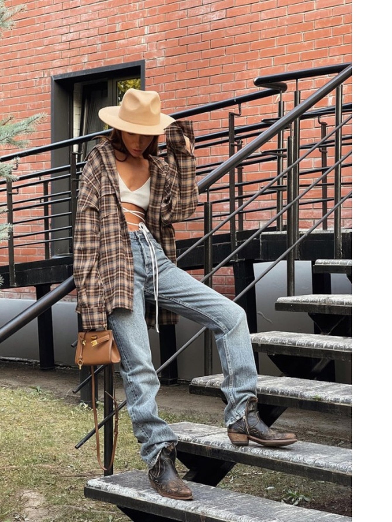 Oversized Plaid Button Down Shirt