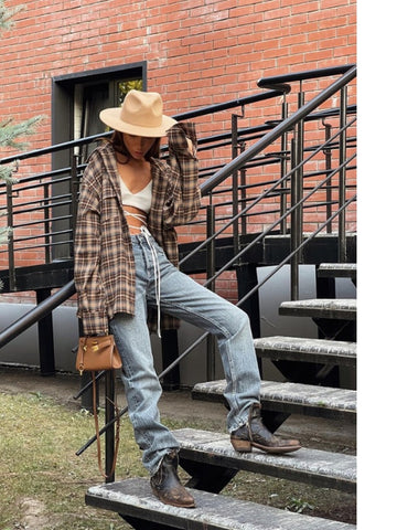 Oversized Plaid Button Down Shirt