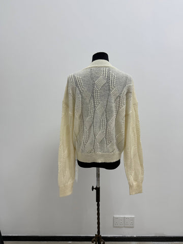 Cozy Cable Knit V Neck Pullover