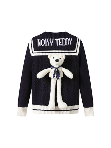 Cute Teddy Bear Sailor Cardigan