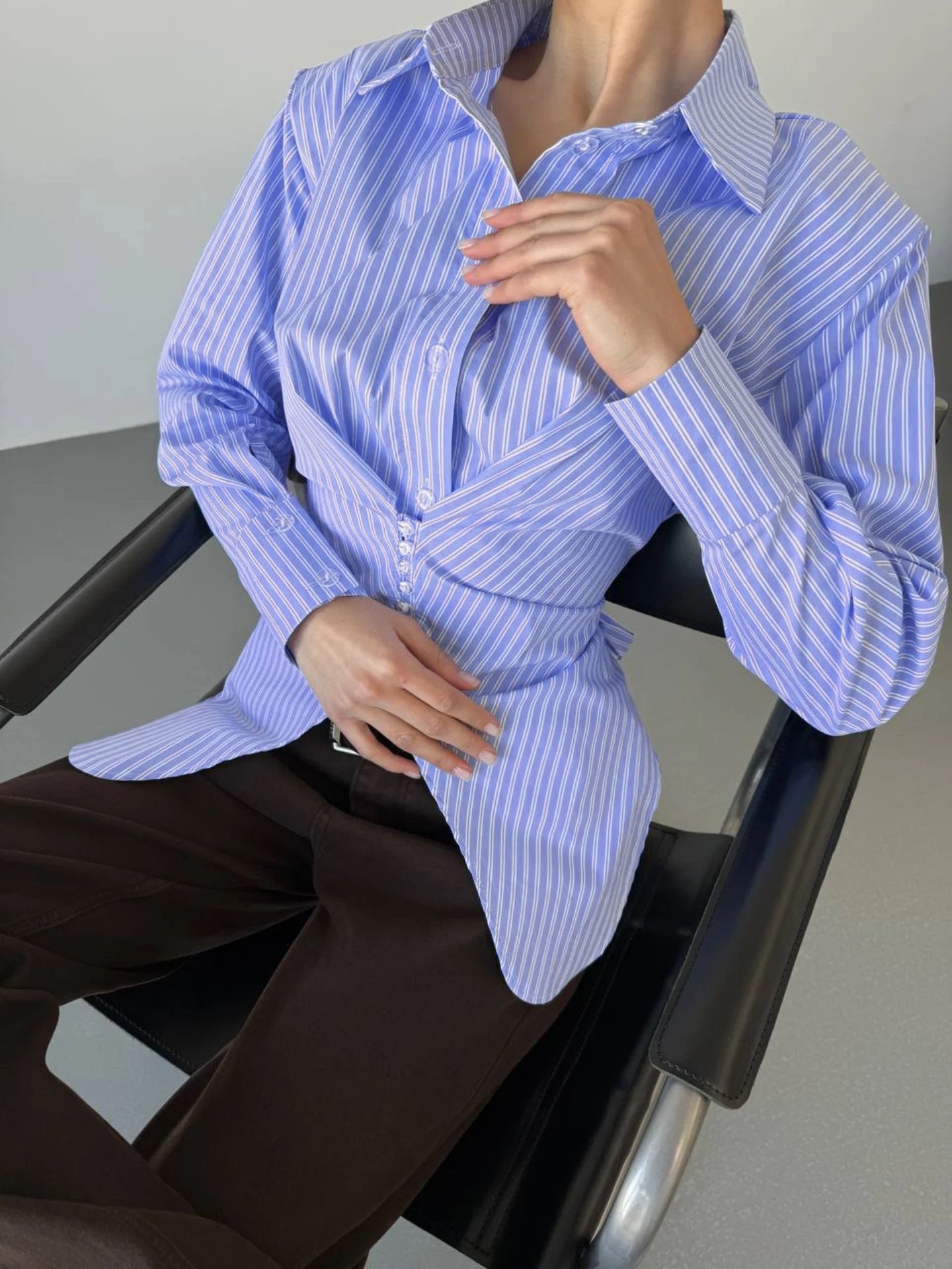 Slim Fit Striped Button Down Shirt