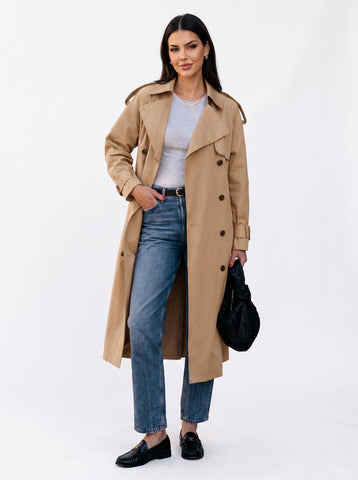 Classic Double Breasted Trench Coat