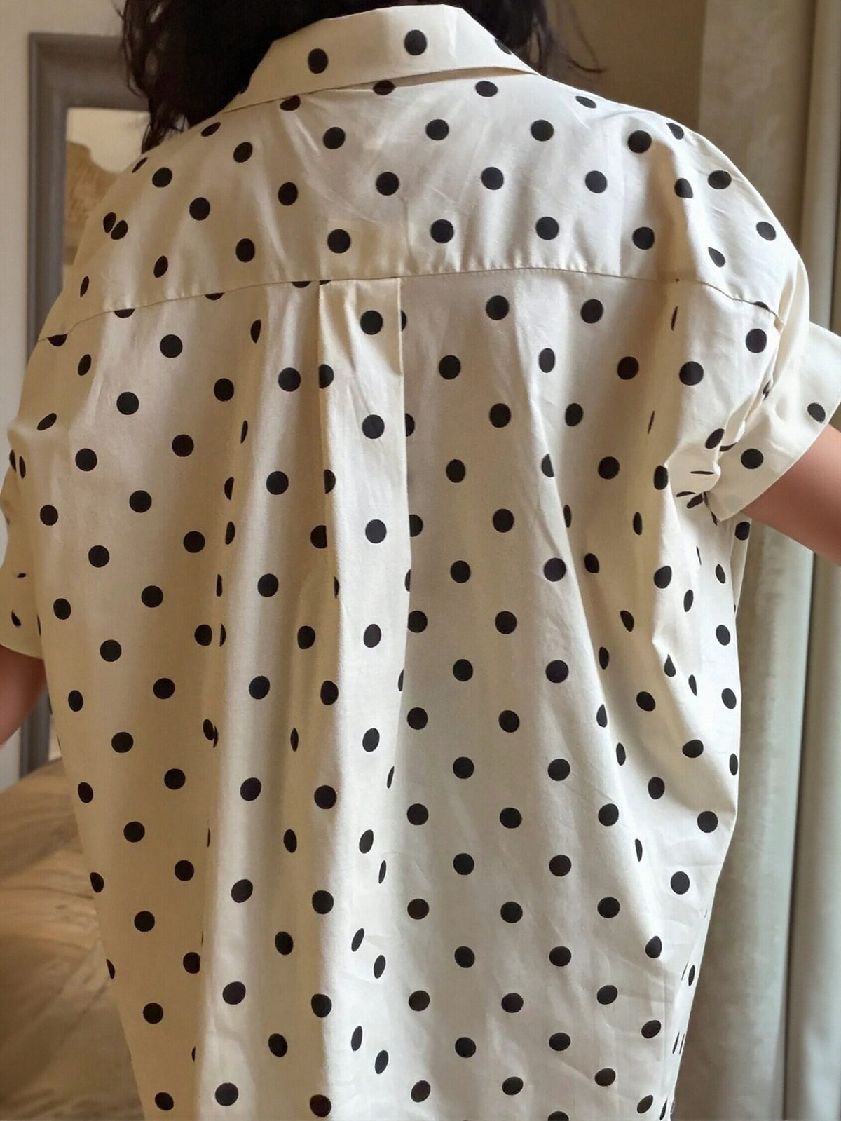 Oversized Polka Dot Button Up Shirt