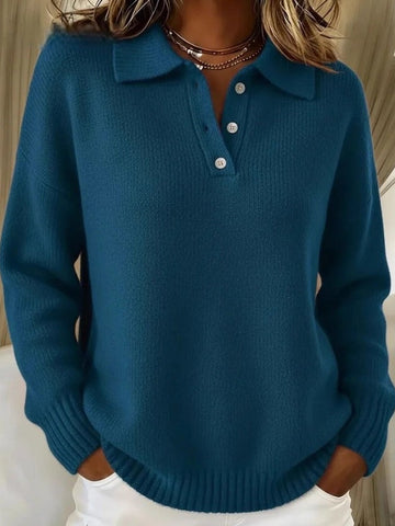 Cozy Button Up Knit Pullover Sweater
