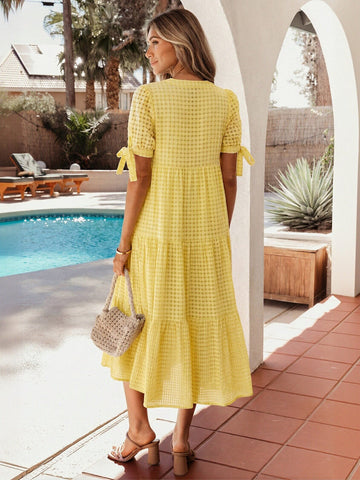 Smocked Tiered Midi Dress