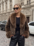 Luxurious Leopard Print Faux Fur Coat