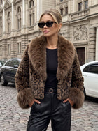 Luxurious Leopard Print Faux Fur Coat