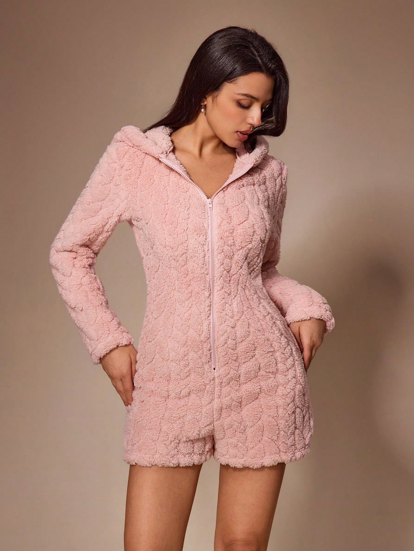 Cozy Plush Teddy Bear Romper Pajamas